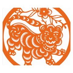 Chinese Zodiac Signs Tiger Star Orangehoroscope Double Sided Flano Blanket (small)  by Mariart