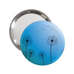 Flower Back Blue Green Sun Fly 2 25  Handbag Mirrors