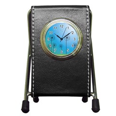 Flower Back Blue Green Sun Fly Pen Holder Desk Clocks by Mariart