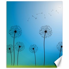 Flower Back Blue Green Sun Fly Canvas 8  X 10  by Mariart