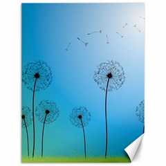 Flower Back Blue Green Sun Fly Canvas 12  X 16   by Mariart