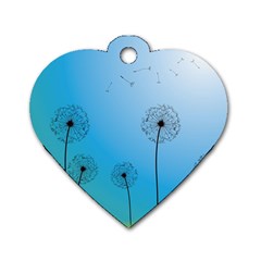 Flower Back Blue Green Sun Fly Dog Tag Heart (one Side) by Mariart