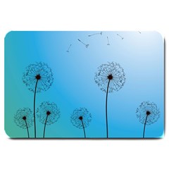 Flower Back Blue Green Sun Fly Large Doormat  by Mariart