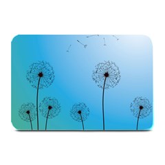 Flower Back Blue Green Sun Fly Plate Mats by Mariart