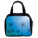 Flower Back Blue Green Sun Fly Classic Handbags (2 Sides) Front