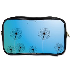 Flower Back Blue Green Sun Fly Toiletries Bags 2-side by Mariart