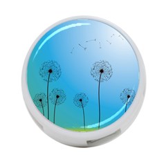 Flower Back Blue Green Sun Fly 4-port Usb Hub (one Side) by Mariart