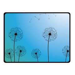 Flower Back Blue Green Sun Fly Fleece Blanket (small)