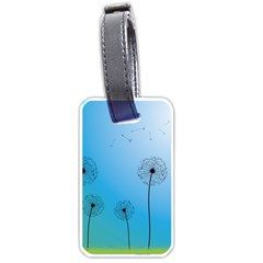 Flower Back Blue Green Sun Fly Luggage Tags (one Side)  by Mariart