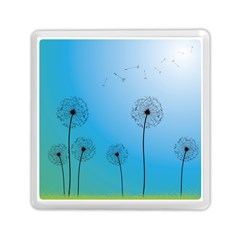 Flower Back Blue Green Sun Fly Memory Card Reader (square)  by Mariart