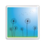 Flower Back Blue Green Sun Fly Memory Card Reader (Square)  Front