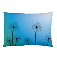 Flower Back Blue Green Sun Fly Pillow Case (two Sides) by Mariart