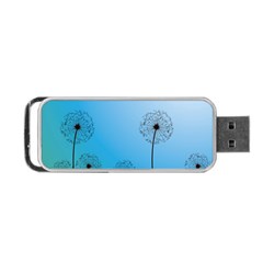 Flower Back Blue Green Sun Fly Portable Usb Flash (two Sides) by Mariart