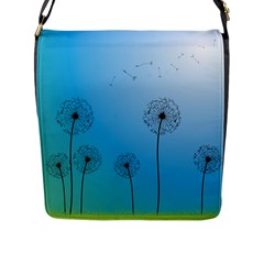 Flower Back Blue Green Sun Fly Flap Messenger Bag (l)  by Mariart