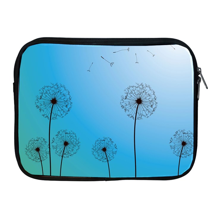 Flower Back Blue Green Sun Fly Apple iPad 2/3/4 Zipper Cases