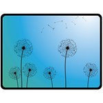 Flower Back Blue Green Sun Fly Double Sided Fleece Blanket (Large)  80 x60  Blanket Front