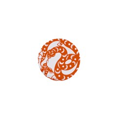 Chinese Zodiac Horoscope Snake Star Orange 1  Mini Buttons