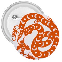 Chinese Zodiac Horoscope Snake Star Orange 3  Buttons by Mariart