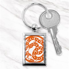 Chinese Zodiac Horoscope Snake Star Orange Key Chains (Rectangle) 