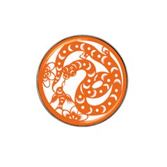 Chinese Zodiac Horoscope Snake Star Orange Hat Clip Ball Marker (4 pack)