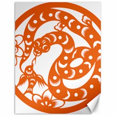 Chinese Zodiac Horoscope Snake Star Orange Canvas 12  x 16  