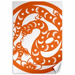 Chinese Zodiac Horoscope Snake Star Orange Canvas 12  X 18   by Mariart