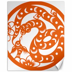 Chinese Zodiac Horoscope Snake Star Orange Canvas 16  X 20   by Mariart