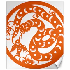 Chinese Zodiac Horoscope Snake Star Orange Canvas 20  X 24   by Mariart