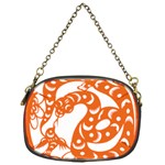 Chinese Zodiac Horoscope Snake Star Orange Chain Purses (One Side)  Front