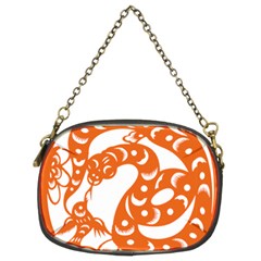 Chinese Zodiac Horoscope Snake Star Orange Chain Purses (two Sides)  by Mariart