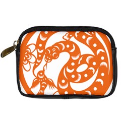 Chinese Zodiac Horoscope Snake Star Orange Digital Camera Cases by Mariart