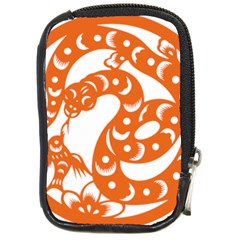 Chinese Zodiac Horoscope Snake Star Orange Compact Camera Cases by Mariart