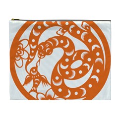 Chinese Zodiac Horoscope Snake Star Orange Cosmetic Bag (xl) by Mariart