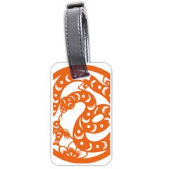 Chinese Zodiac Horoscope Snake Star Orange Luggage Tags (One Side) 