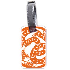 Chinese Zodiac Horoscope Snake Star Orange Luggage Tags (two Sides) by Mariart