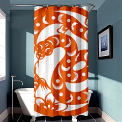 Chinese Zodiac Horoscope Snake Star Orange Shower Curtain 36  x 72  (Stall) 