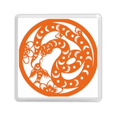 Chinese Zodiac Horoscope Snake Star Orange Memory Card Reader (square)  by Mariart