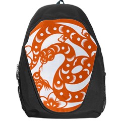 Chinese Zodiac Horoscope Snake Star Orange Backpack Bag by Mariart