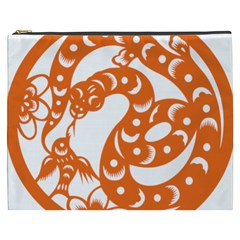 Chinese Zodiac Horoscope Snake Star Orange Cosmetic Bag (xxxl)  by Mariart