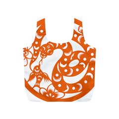 Chinese Zodiac Horoscope Snake Star Orange Full Print Recycle Bags (s)  by Mariart