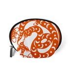 Chinese Zodiac Horoscope Snake Star Orange Accessory Pouches (Small)  Back