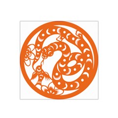 Chinese Zodiac Horoscope Snake Star Orange Satin Bandana Scarf