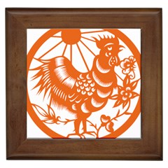 Chinese Zodiac Horoscope Zhen Icon Star Orangechicken Framed Tiles