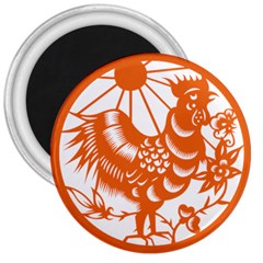 Chinese Zodiac Horoscope Zhen Icon Star Orangechicken 3  Magnets by Mariart