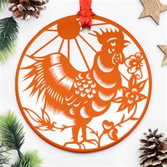 Chinese Zodiac Horoscope Zhen Icon Star Orangechicken Ornament (round) by Mariart