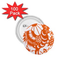 Chinese Zodiac Horoscope Zhen Icon Star Orangechicken 1 75  Buttons (100 Pack)  by Mariart