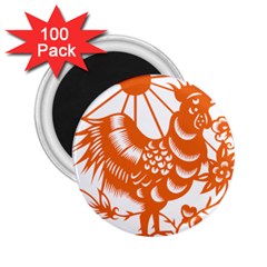 Chinese Zodiac Horoscope Zhen Icon Star Orangechicken 2 25  Magnets (100 Pack)  by Mariart