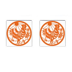 Chinese Zodiac Horoscope Zhen Icon Star Orangechicken Cufflinks (square) by Mariart