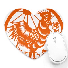 Chinese Zodiac Horoscope Zhen Icon Star Orangechicken Heart Mousepads by Mariart