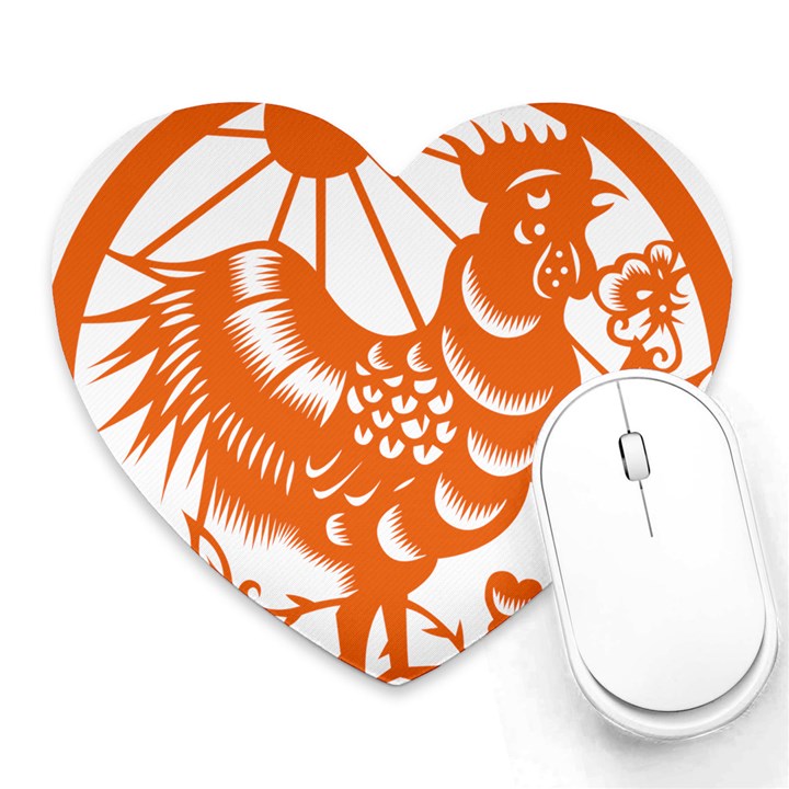 Chinese Zodiac Horoscope Zhen Icon Star Orangechicken Heart Mousepads